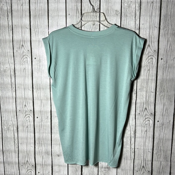 Vela apparel selkie flowy aqua rolled sleeve graphic tee size small - Picture 6 of 8